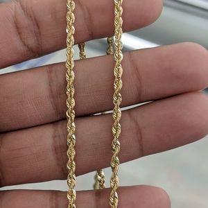 unbrand | Jewelry | 4kt Real Gold Rope Chain 3mm 22 Inch | Poshmark